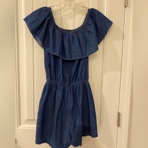Denim off shoulder Romper